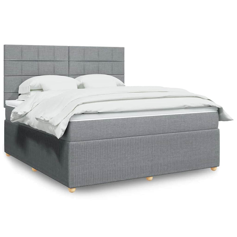 Pat continental, gri deschis, 180x200 cm, material textil