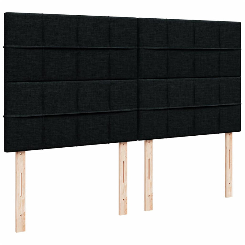 Pat box spring cu saltea, negru, 180x200 cm, catifea
