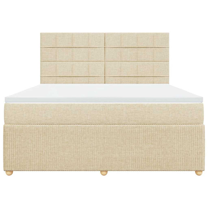Pat continental cu saltea, crem, 180x200 cm, textil