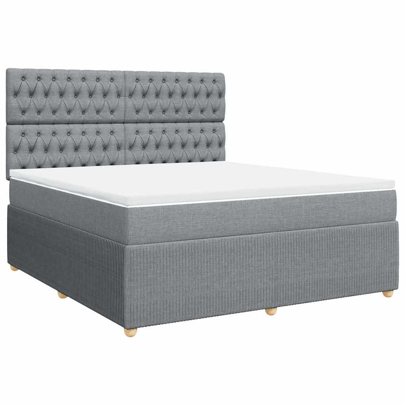Pat continental, gri deschis, 180x200 cm, material textil