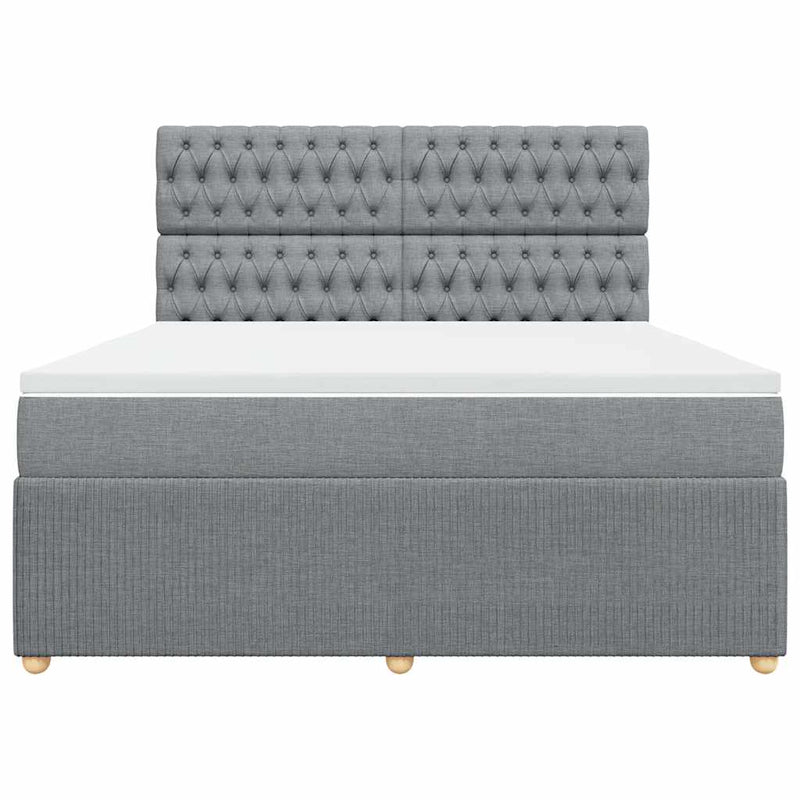 Pat continental, gri deschis, 180x200 cm, material textil
