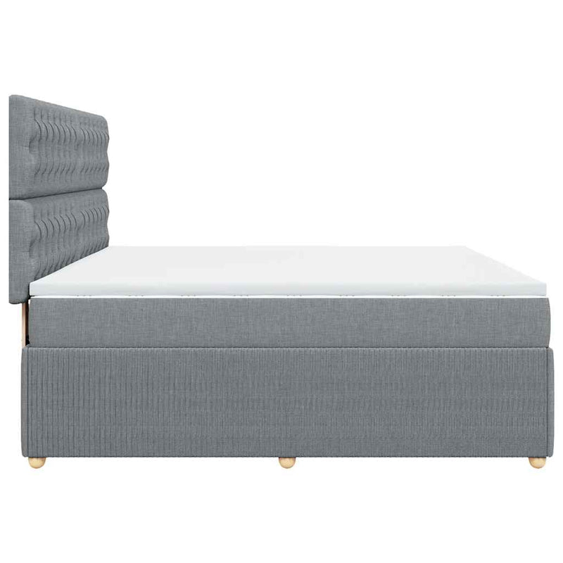 Pat continental, gri deschis, 180x200 cm, material textil