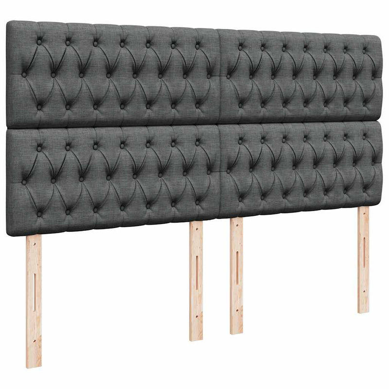 Pat box spring cu saltea, gri închis, 180x200 cm, textil