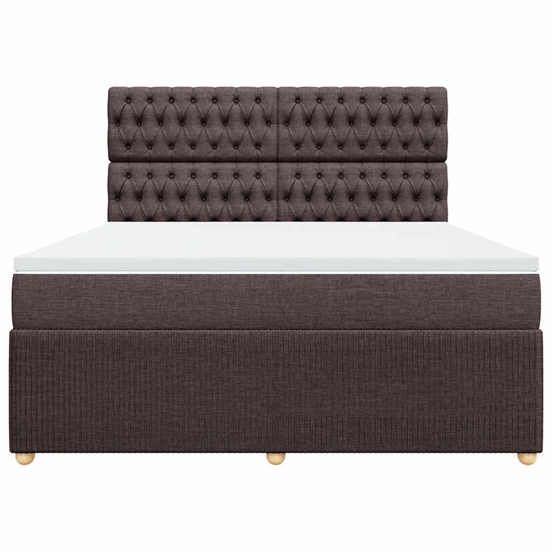 Pat continental cu saltea maro închis 180x200cm material textil