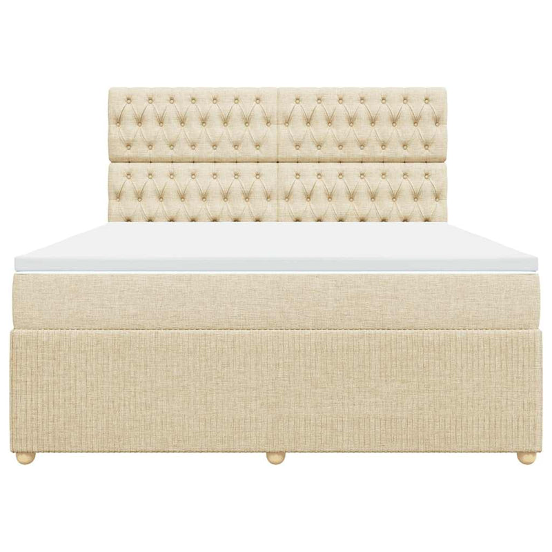 Pat continental cu saltea, crem, 180x200 cm, textil
