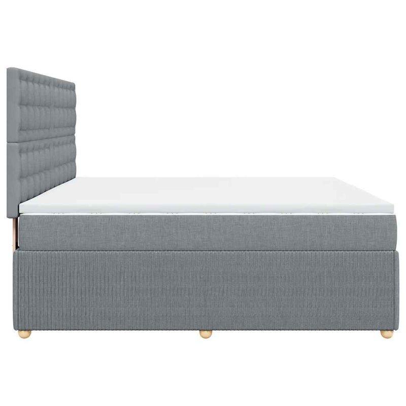 Pat continental, gri deschis, 180x200 cm, material textil