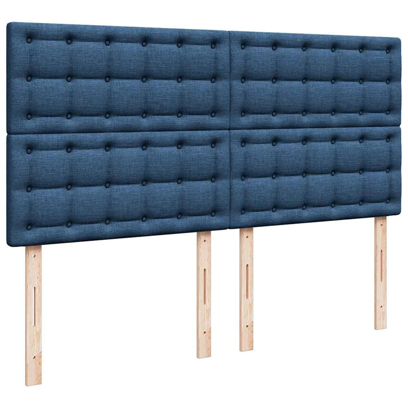 Pat box spring cu saltea, albastru, 180x200 cm, material textil