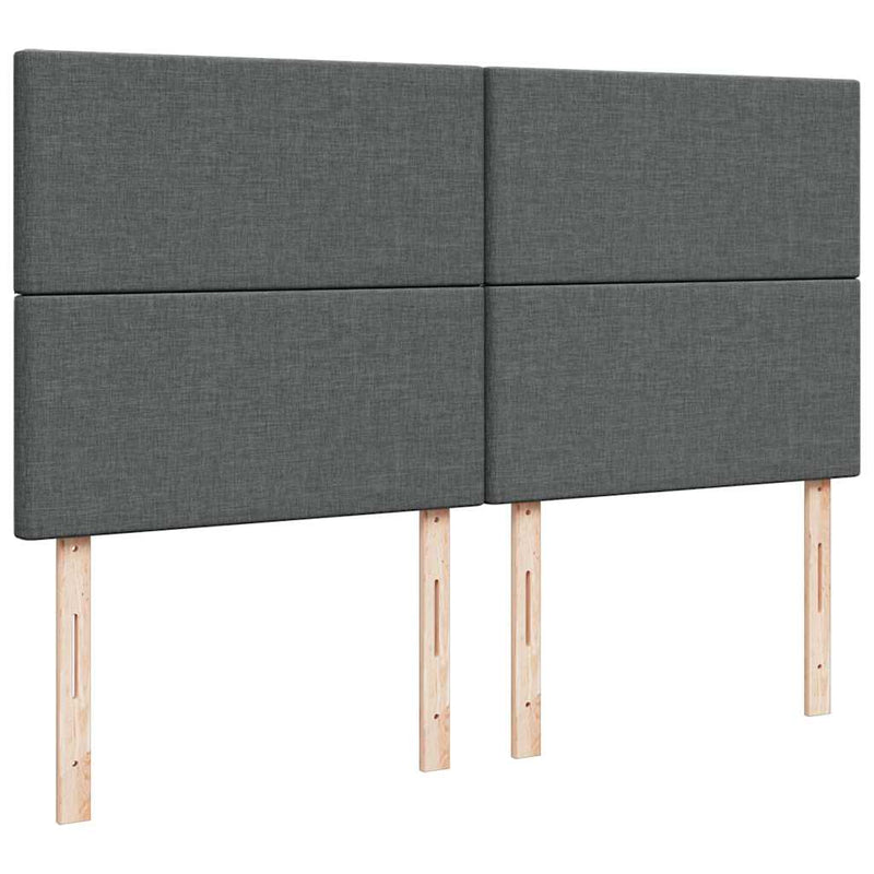 Pat box spring cu saltea, gri închis, 200x200 cm, textil