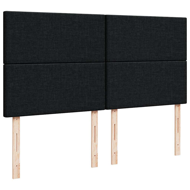 Pat box spring cu saltea, negru, 200x200 cm, textil