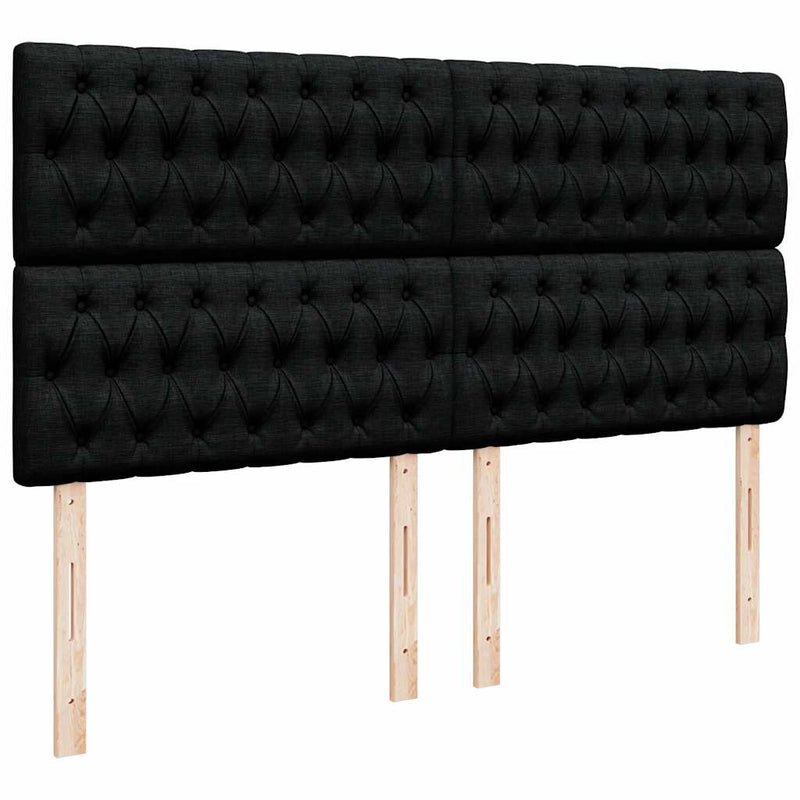Pat box spring cu saltea, negru, 200x200 cm, textil