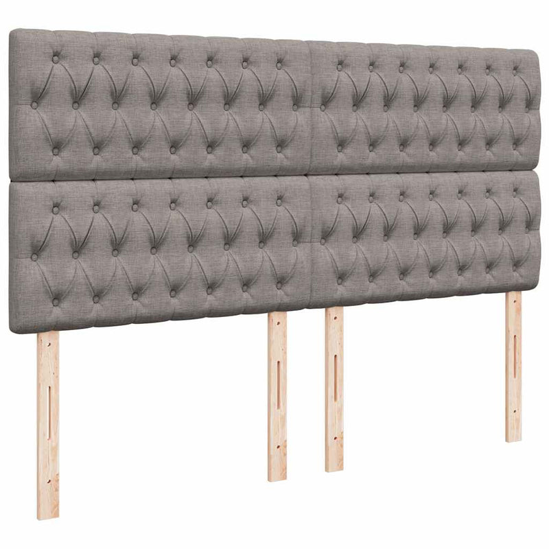 Pat box spring cu saltea, gri taupe, 200x200 cm, textil