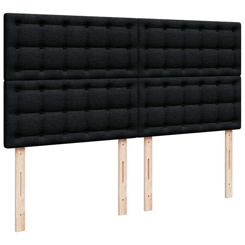 Pat box spring cu saltea, negru, 200x200 cm, textil
