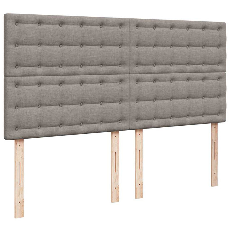 Pat box spring cu saltea, gri taupe, 200x200 cm, textil
