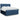 Pat box spring cu saltea, albastru, 200x200 cm, textil