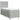 Pat continental cu saltea, gri deschis, 80x200 cm, catifea