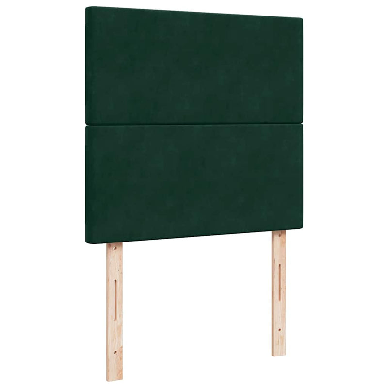 Pat box spring cu saltea, verde închis, 90x200 cm, catifea