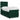 Pat box spring cu saltea, verde închis, 90x200 cm, catifea