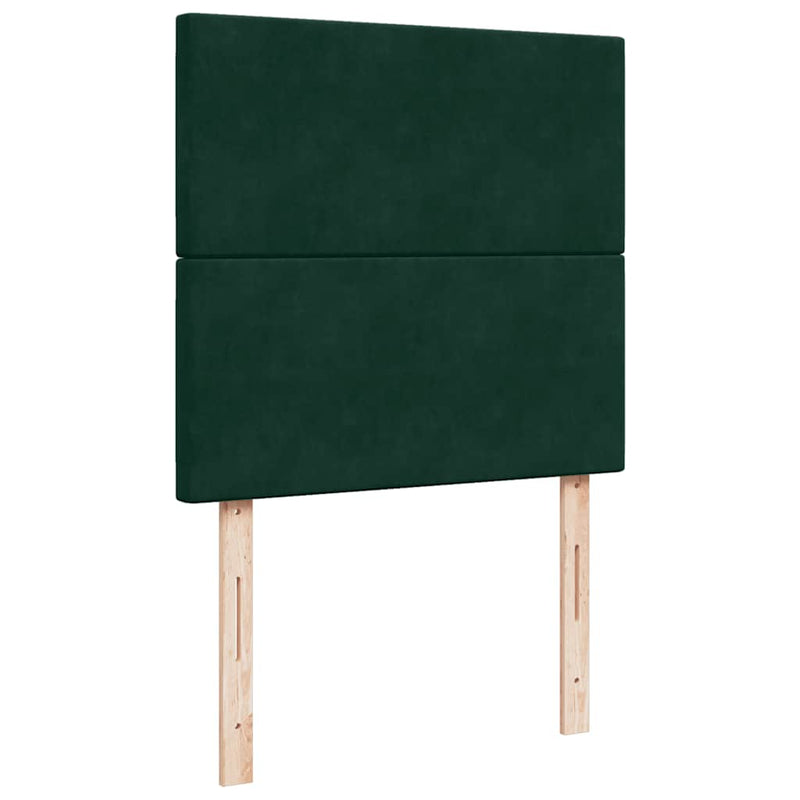 Pat box spring cu saltea, verde închis, 100x200 cm, catifea
