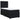 Pat box spring cu saltea, negru, 100x200 cm, catifea
