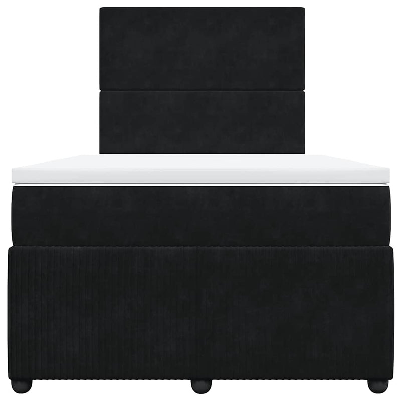 Pat box spring cu saltea, negru, 120x190 cm, catifea