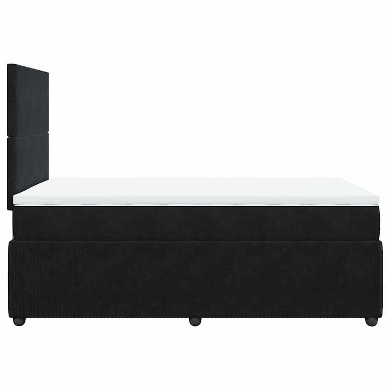 Pat box spring cu saltea, negru, 120x190 cm, catifea
