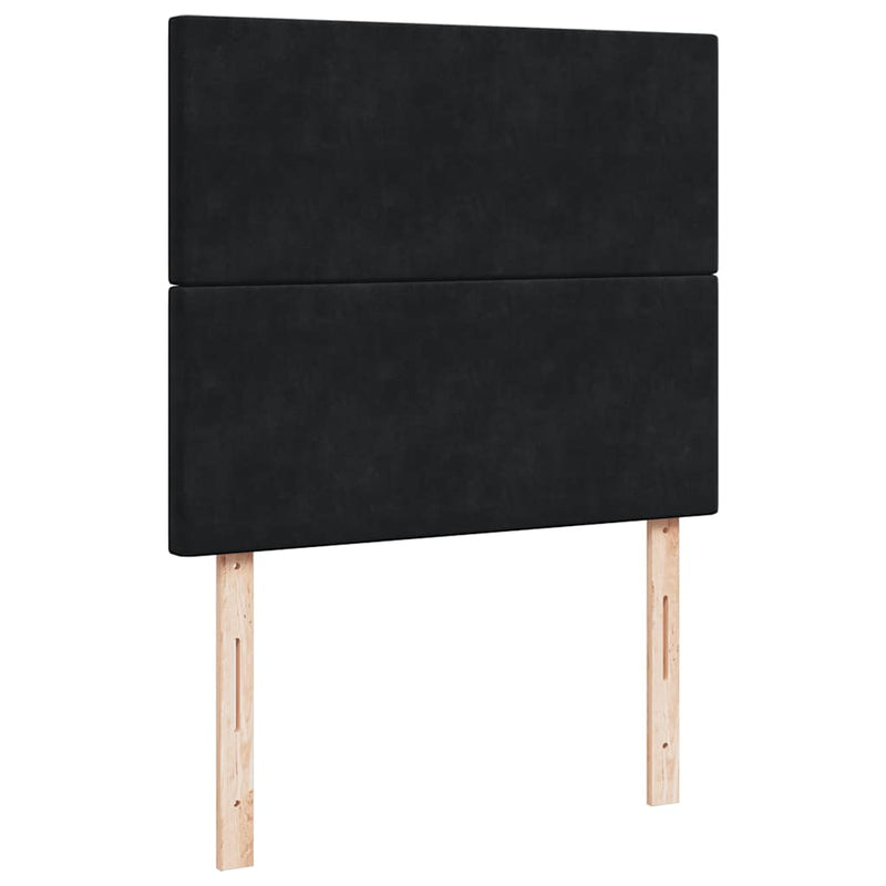 Pat box spring cu saltea, negru, 120x190 cm, catifea