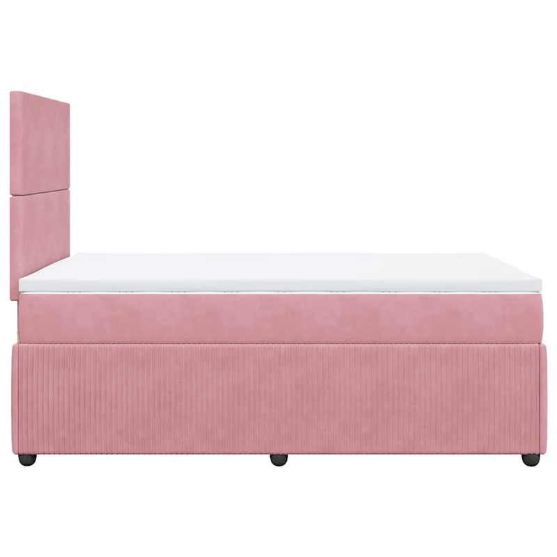 Pat box spring cu saltea, negru, 120x190 cm, catifea