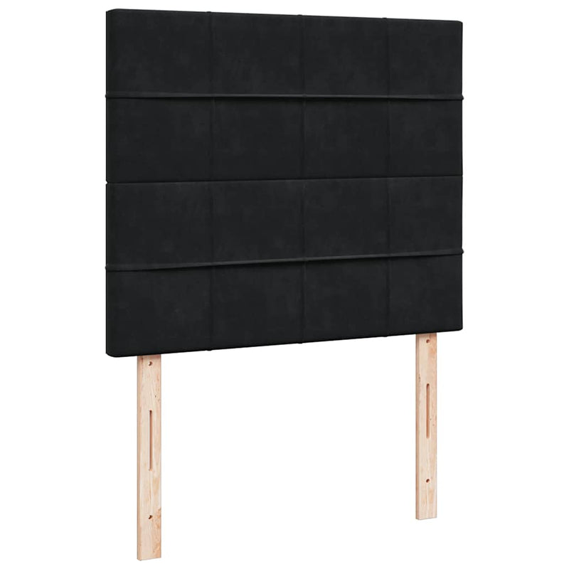 Pat box spring cu saltea, negru, 120x190 cm, catifea