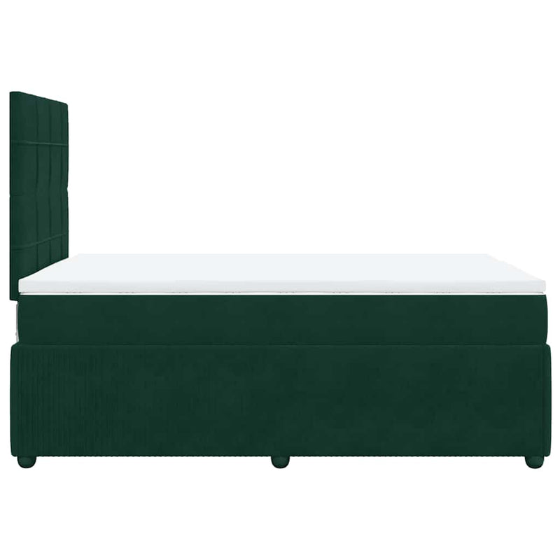 Pat box spring cu saltea, verde închis, 120x190 cm, catifea