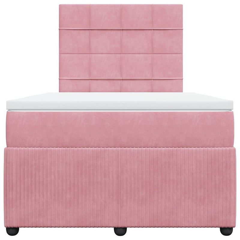 Pat box spring cu saltea, negru, 120x190 cm, catifea