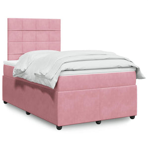 Pat box spring cu saltea, negru, 120x190 cm, catifea