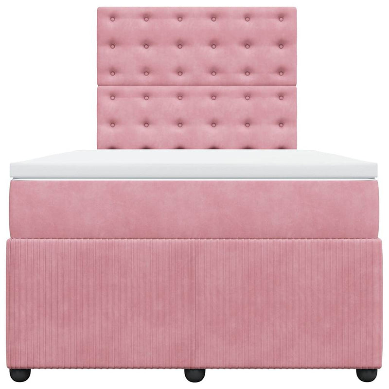 Pat box spring cu saltea, negru, 120x190 cm, catifea