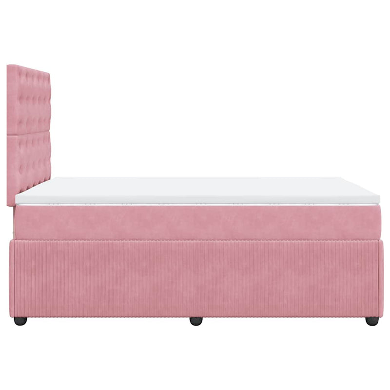 Pat box spring cu saltea, negru, 120x190 cm, catifea