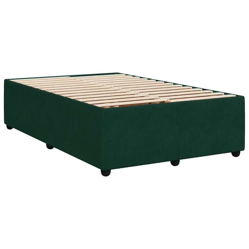 Pat box spring cu saltea, verde închis, 120x200 cm, catifea