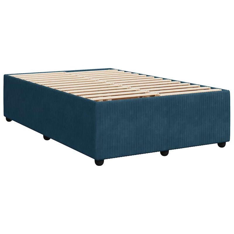 Pat box spring cu saltea, albastru închis, 120x200 cm, catifea