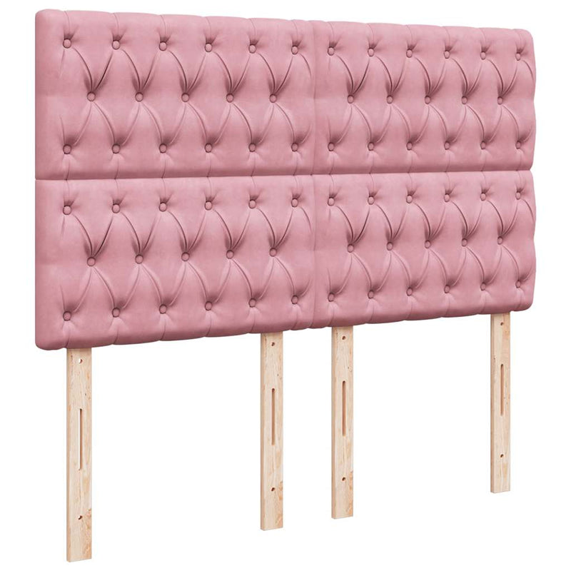 Pat box spring cu saltea, roz, 160x200 cm, catifea