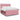 Pat box spring cu saltea, roz, 180x200 cm, catifea