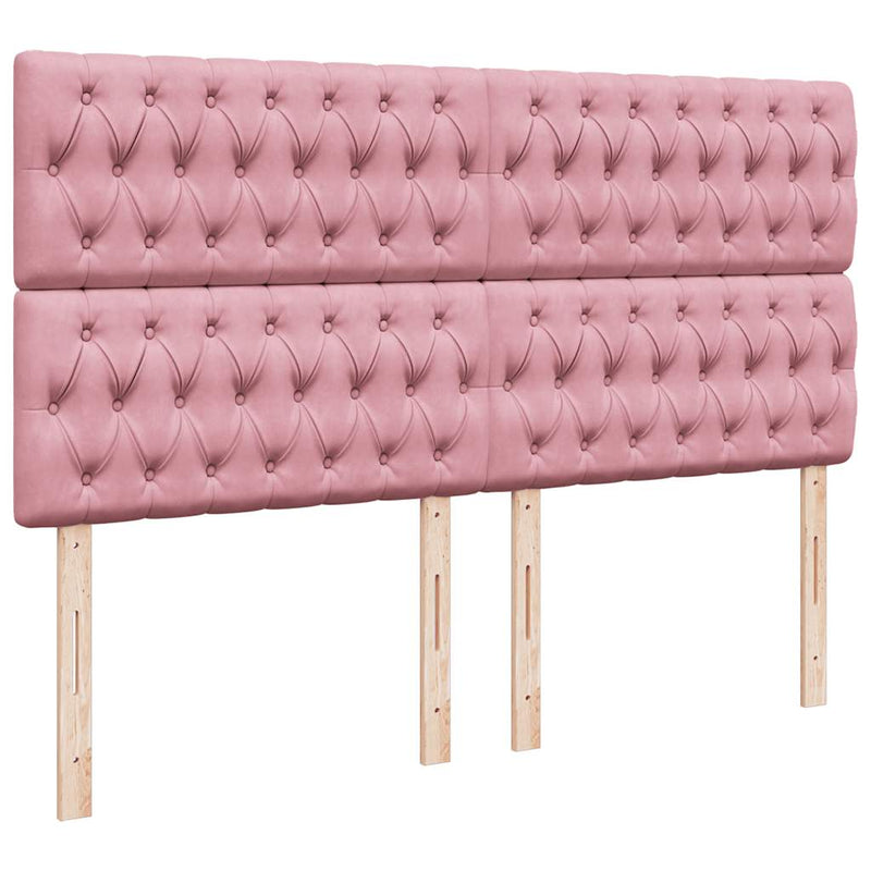 Pat box spring cu saltea, roz, 180x200 cm, catifea