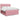 Pat box spring cu saltea, roz, 180x200 cm, catifea