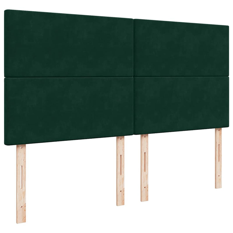 Pat box spring cu saltea, verde închis, 200x200 cm, catifea
