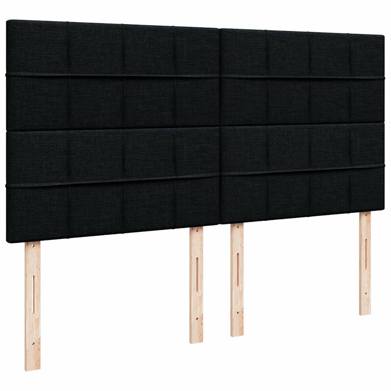 Pat box spring cu saltea, negru, 200x200 cm, catifea