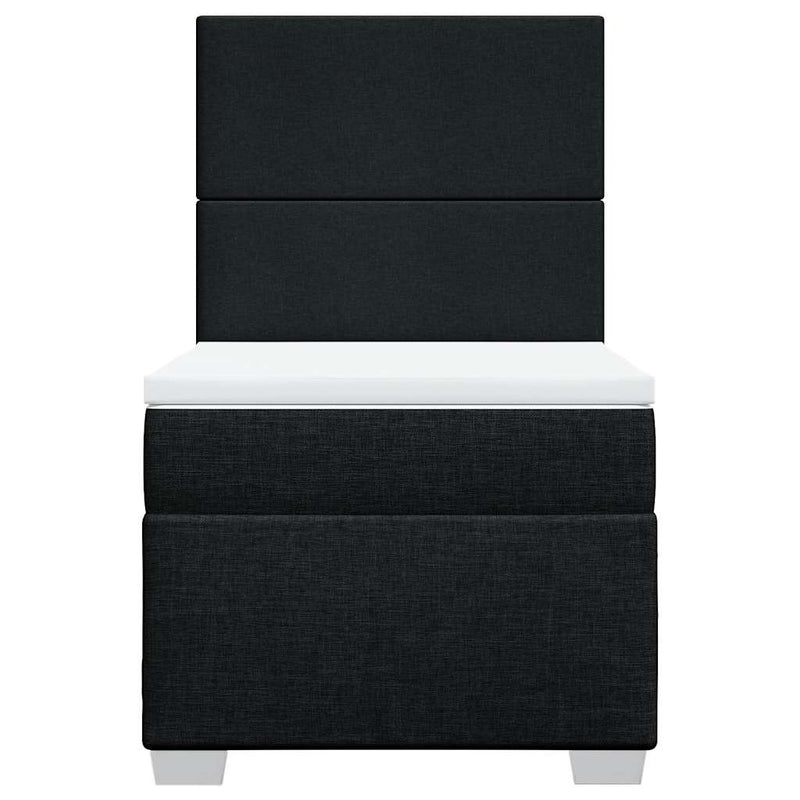 Pat box spring cu saltea, negru, 80x200 cm, textil