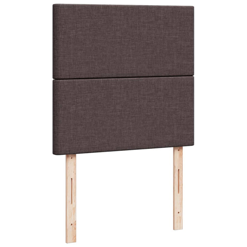 Pat box spring cu saltea, maro închis, 80x200 cm, textil