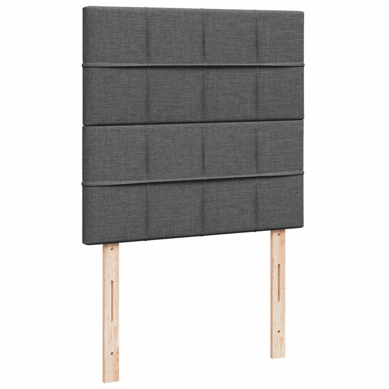 Pat box spring cu saltea, gri închis, 80x200 cm, textil