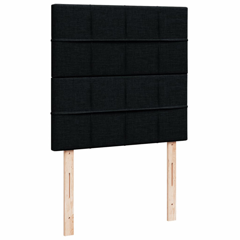Pat box spring cu saltea, negru, 80x200 cm, textil