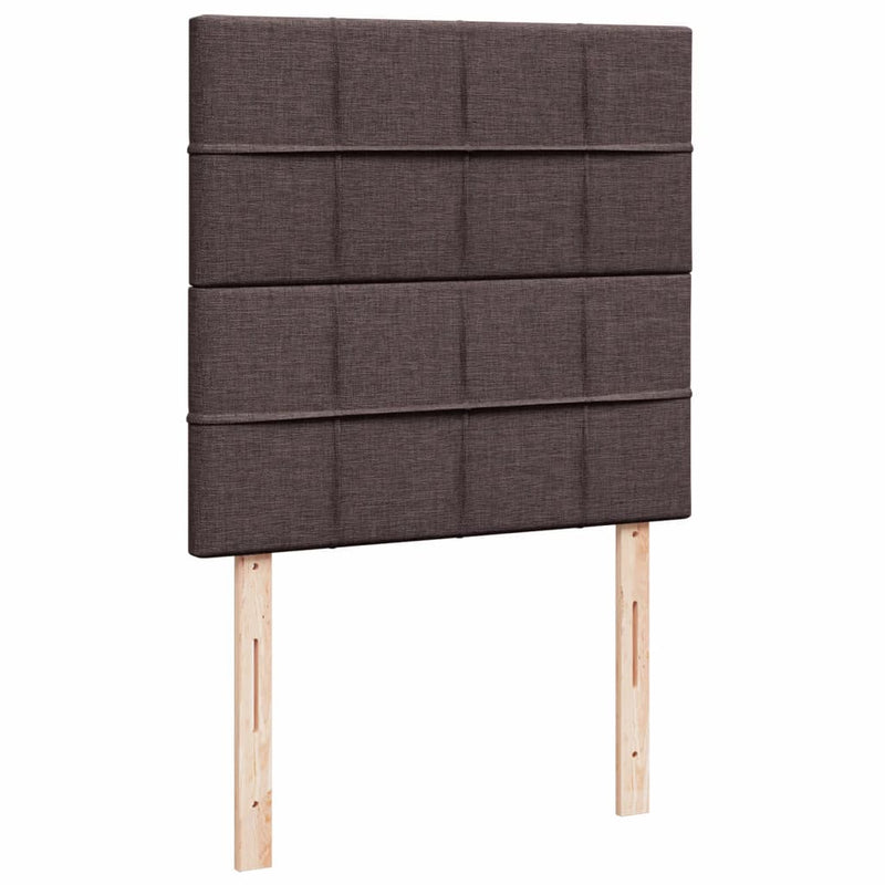 Pat box spring cu saltea, maro închis, 80x200 cm, textil