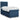 Pat box spring cu saltea, albastru, 80x200 cm, textil