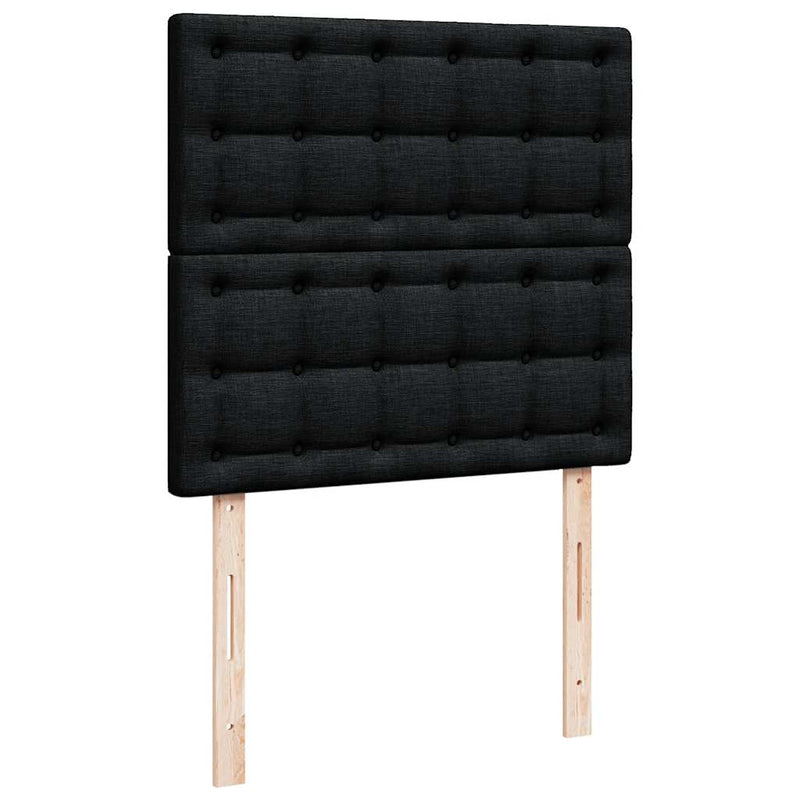 Pat box spring cu saltea, negru, 80x200 cm, textil