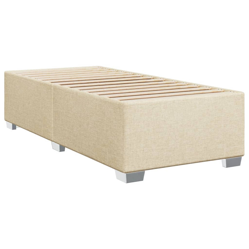 Pat box spring cu saltea, crem, 80x200 cm, textil
