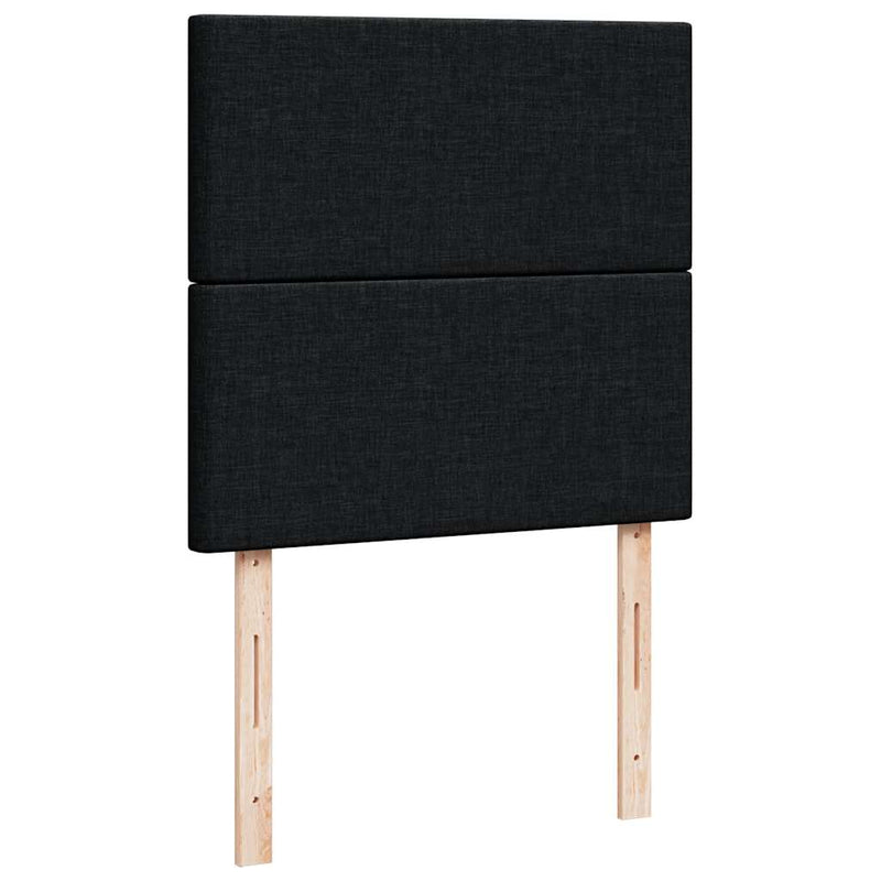 Pat box spring cu saltea, negru, 90x190 cm, textil
